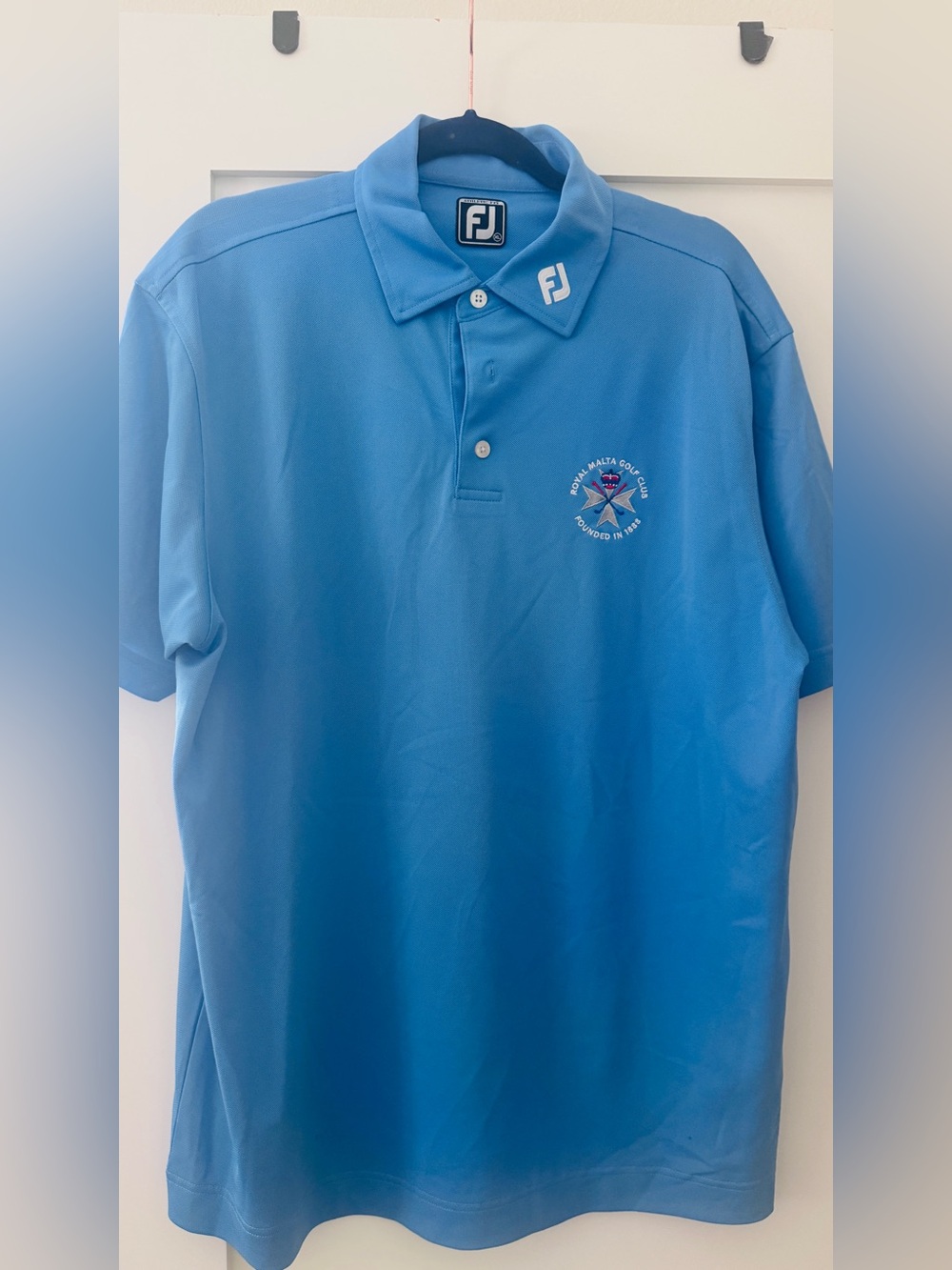FootJoy Bright Blue Golf Polo with Embroidered Crest fit large